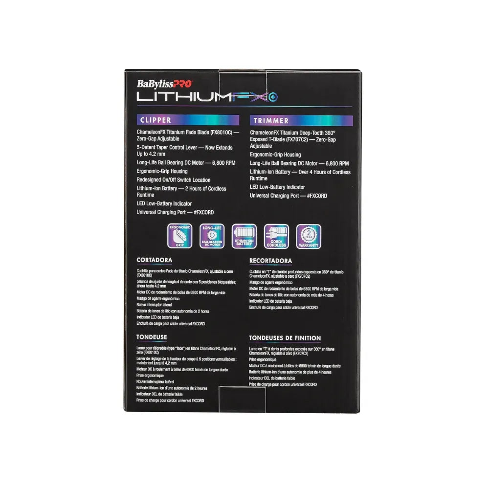 BABYLISSPRO LITHIUMFX+ LIMITED EDITION IRIDESCENT CLIPPER & TRIMMER COMBO | FX73HOLPKRB