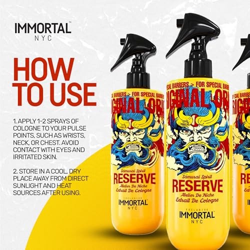Immortal NYC Reserve Samurai Spirit  Premier After Shave for Men  17 Oz- Moisturizing & Refreshing- Spicy Floral Scent  Men's Cologne
