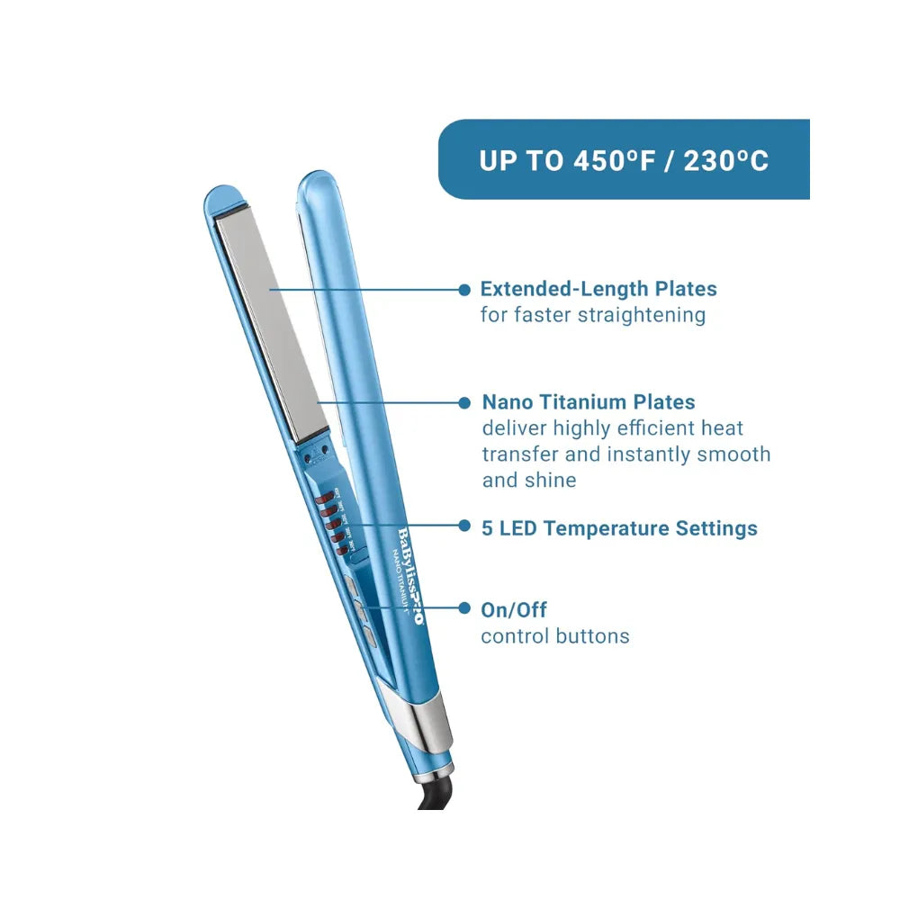 BaBylissPRO Nano Titanium 1" & 3/4" Ultra-Sleek Flat Iron Set | BNTPP93