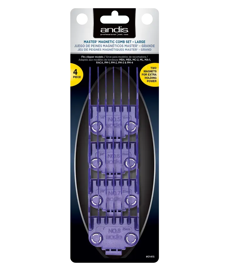 Andis Master Dual Magnet Large 4 Comb Set | 01415