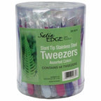 Satin Edge Slant Tip Tweezers - 48 Ct | SE-2073