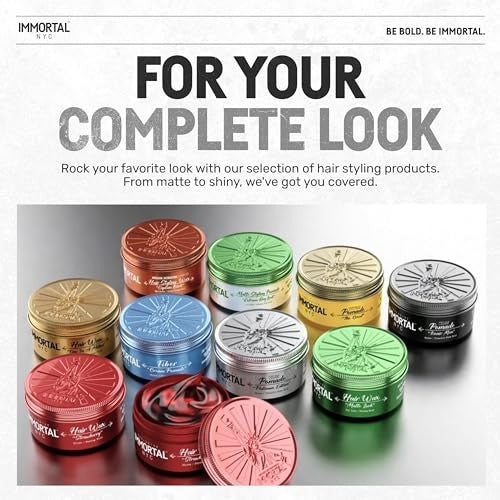 Immortal NYC Hair Styling Cream Pomade Platinum Edition - Mens Water Based, No Residue Hair Balm - All Natural Pomade -Strong Firm Hold - Gel for All