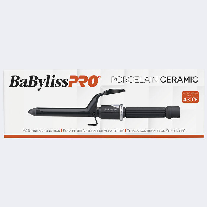 BaBylissPRO Porcelain Ceramic 3/4" Spring Curling Iron | BP75SUC