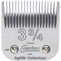 Oster clipper blade with size 3 3/4 and 'AgION Collection' branding.