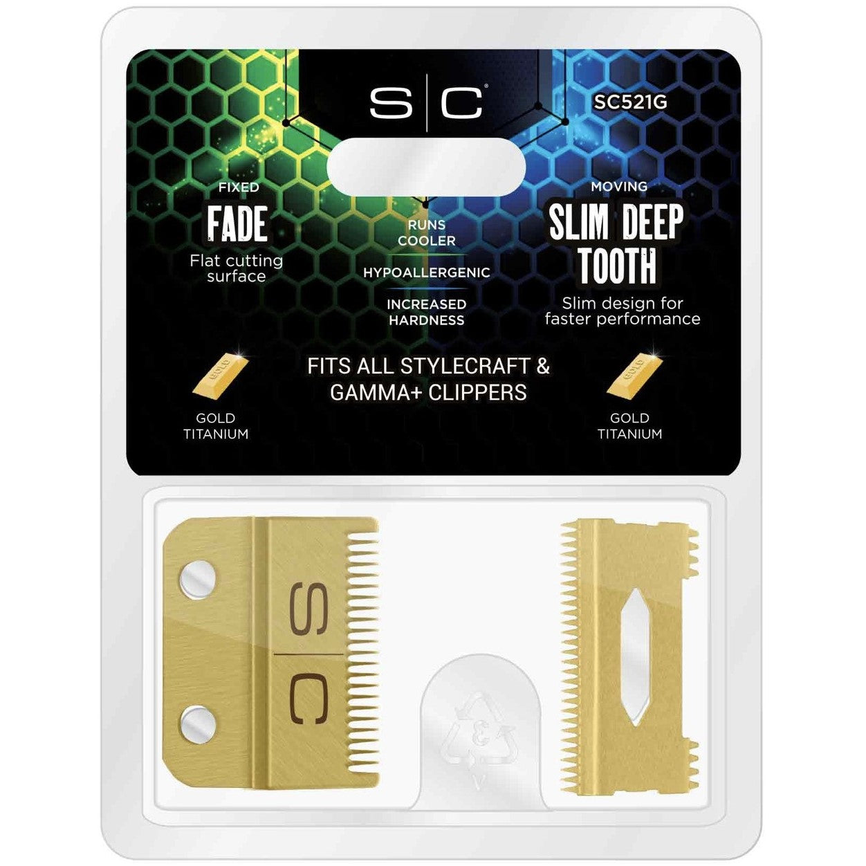 StyleCraft Fade Blade Gold Slim Deep Set | SC521G